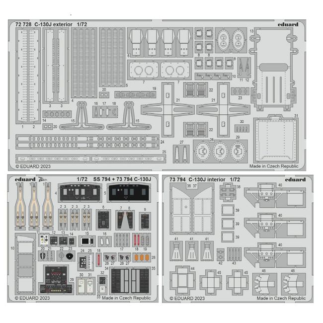 Eduard EDUBIG72173 1/72 Big Ed C-130J Part 1 Parts Set (For Zubezda), Plastic Model Parts