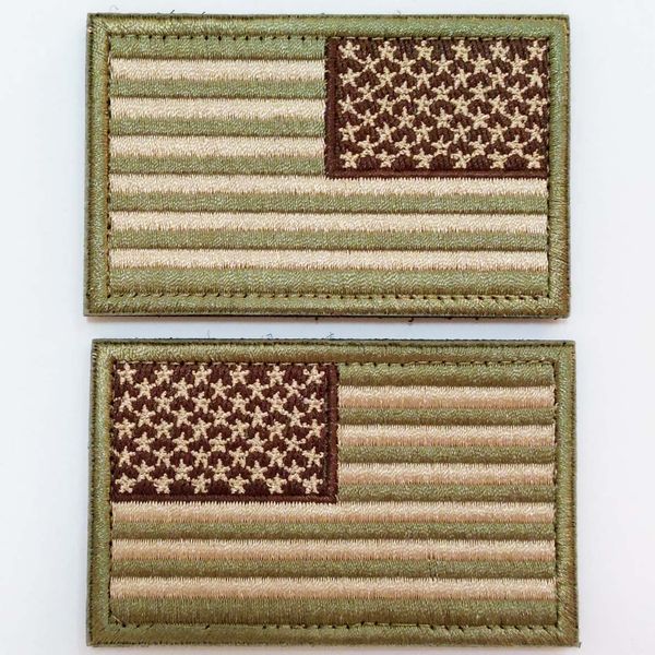 USA Flag Veloclo Patch Pack of 2 (green)