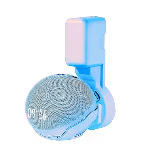Saifsmart Outlet Wall Mount Hanger Holder Stand Accessories Case Built-in Plug Cable Management for Echo Dot 4th Gen/Echo Dot 5th Gen Smart Speaker (Echo Dot-4th OR 5th GEN-Blue)