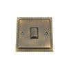Antique Brass Georgian Intermediate Switch 1 Gang Black Insert Metal Rocker Switch