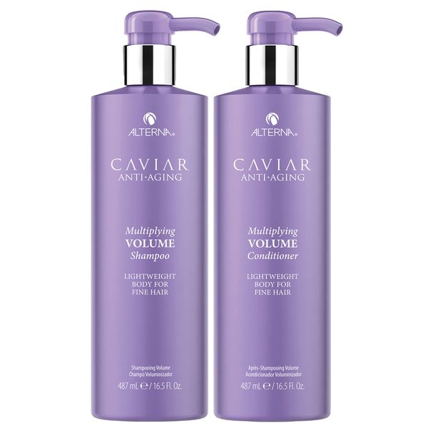 Alterna Caviar Anti-Aging Multiplying Volume Shampoo & Conditioner Set, For Fine, Thin Hair, Create Instant Volume and Thickness, Sulfate Free