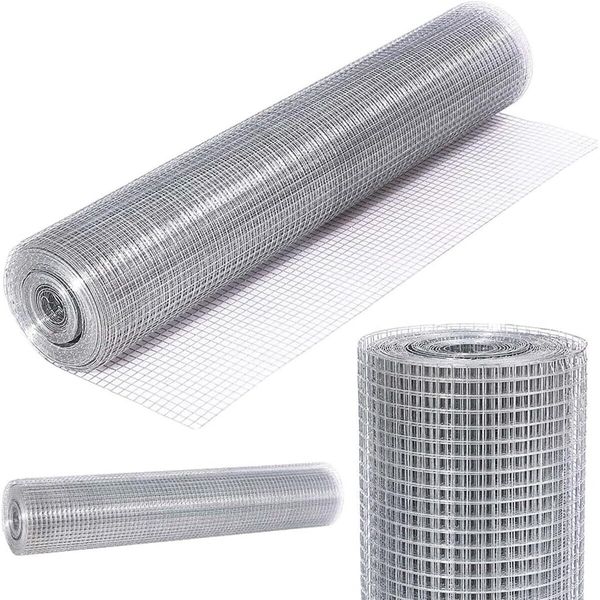 HYGRAD Galvanised Mesh Wire Garden Fencing Steel Wire Fencing Animal Fencing Enclosure Crop Fencing Construction Fencing (36" Width,30m Length & 25mm hole size)