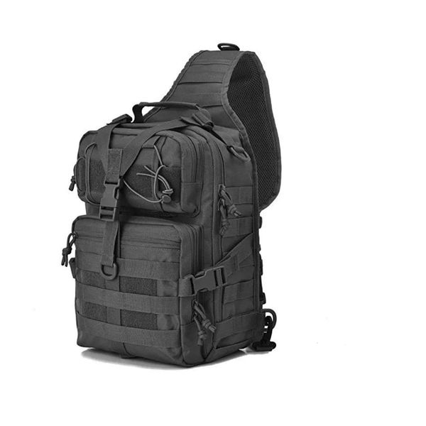 hopopower Tactical Sling Bag Pack Military Assault Rucksack Shoulder Bag Backpack Chest Pack Handbag Waterproof for Travel Hiking Camping Trekking Exploring Fishing Hunting