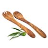 Amrami® Olive Wood Salad Servers - 2 Piece Set with Fork & Spoon 30cm - Handmade, Antibacterial & Sustainable