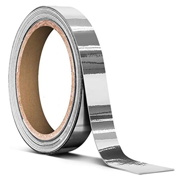 VViViD Gloss Silver Chrome Air-Release Vinyl Adhesive Tape Roll (1/2 Inch x 30ft)