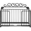 MyGift Scrollwork Black Metal Wall Mounted or Tabletop Folded Paper Towel Rack