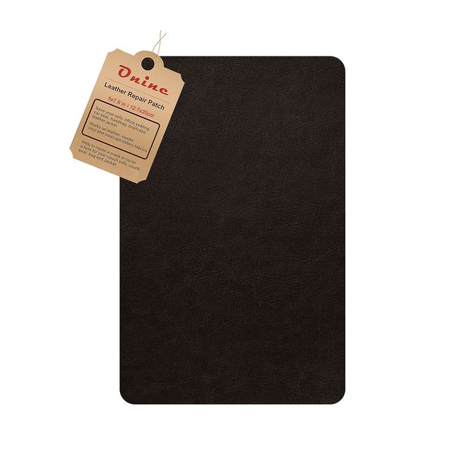 ONine Leather Repair Patch，Self-Adhesive Couch Patch，Available Anti Scratch Leather 5”X7.9”(12.7cm x 20cm) Peel and Stick for Sofas, Car Seats Hand Bags Jackets(Dark Brown No.5)