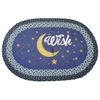 Wish Oval Hand Printed Braided Patch Floor Earth Rug 20"X30"