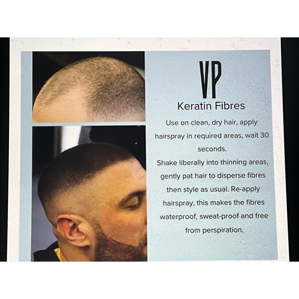 VP Keratin Hair Building Fibres 27.5g Bottle, Natural Hair Filler, Build on Existing Hair and Cover Loss, Created to Bring Confidence Back for Men and Women (Dark Brown)