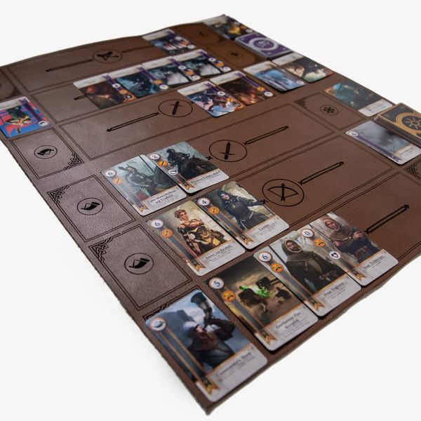 GWENT Cards Board/Decks Play Mat, 19.75" x 23.5" Faux Leather Laser Engraved Playing Surface