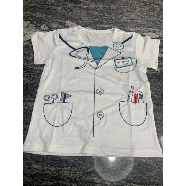 Toddler Child’s Doctor Shirt White Coat Stethoscope Print Size 5T Halloween Cost