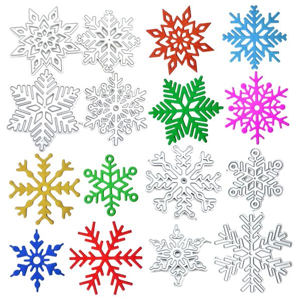 D.B.J Cutting Dies Snowflakes Set of 8 Die Cut Template Metal Cutting Mold Metal Embossing Knife Carbon Steel Cutting Dice Scrapbooking New Year's Cards Crafts Decoration DIY Picture Diary Paper