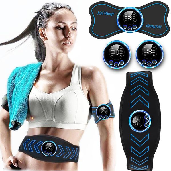 Zhailyn Massage Cushion, 2Pcs Abdominal Muscle Stimulator, Ems Abs Trainer, Cervical Muscle Stimulator, Muscle Electrical Stimulator, for Hands, Neck, Shoulders, Knees and Legs