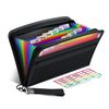 Thinktex Portable Black File Folder 12 Pocket Receipt Organizer With Zipper
