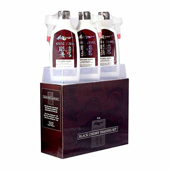 Kuro Sumi Japanese Tattoo Color Ink Pigments, Vegan Professional Tattooing Inks, Black Cherry Shading, 6 Ounce
