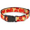 Buckle-Down 9-15" Pepperoni Pizza Vivid Plastic Clip Collar, Narrow Large