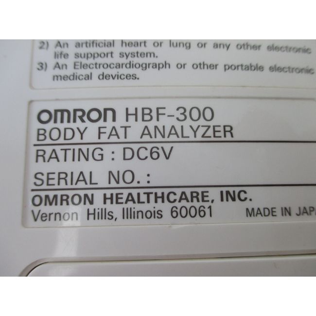 Omron Body Fat Analyzer HBF-300 Body Logic Pro Handheld Digital Display