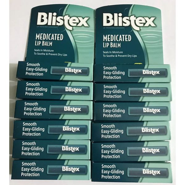 12 Blistex Medicated Lip Balm SPF 15 0.15 oz (Pack of 12) Prevent Dry Lips Medex