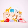 Bigjigs Toys Animal Shape Lorry - Wooden Shape Sorter Pull Along Toy