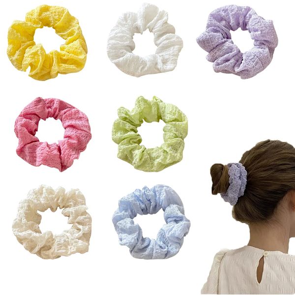 ZHEJIA Hair Elastic Scrunchie Hair Ornament (7 Colors Included) Hair Accessory Fashionable Hair Clip Rubber Band Cute High Elasticity Children Adult Women's Women's Hair Accessory Entrance Ceremony Commuting Commuting Present Mixed Color