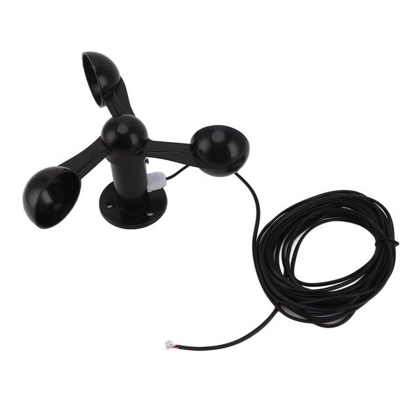 Zerodis Anemometer-Sensor, Anemometer-Sensor, Windgeschwindigkeiten, Wetterfester Windgeschwindigkeitssensor mit Wasserdichtem Kabel, Becher mit 8 M Wasserdichtem Kabel, 4 cm