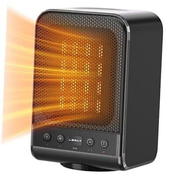 Space Heater, Portable Electric Heaters with Thermostat, 1500W PTC Fast Black