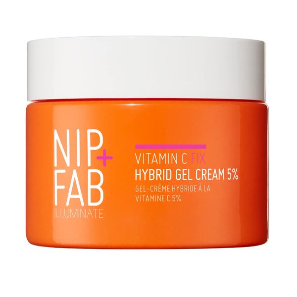 Nip+Fab Vitamin C Fix Hybrid Gel Cream 5%, 50ml, Advanced Triple-Action 5% Vitamin C Complex, Boosted with Ferulic Acid & Niacinamide, Radiant, Even-Toned Skin, Weightless Formula