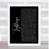 Fingerprint Designs Tightrope Black Script Song Lyric Print