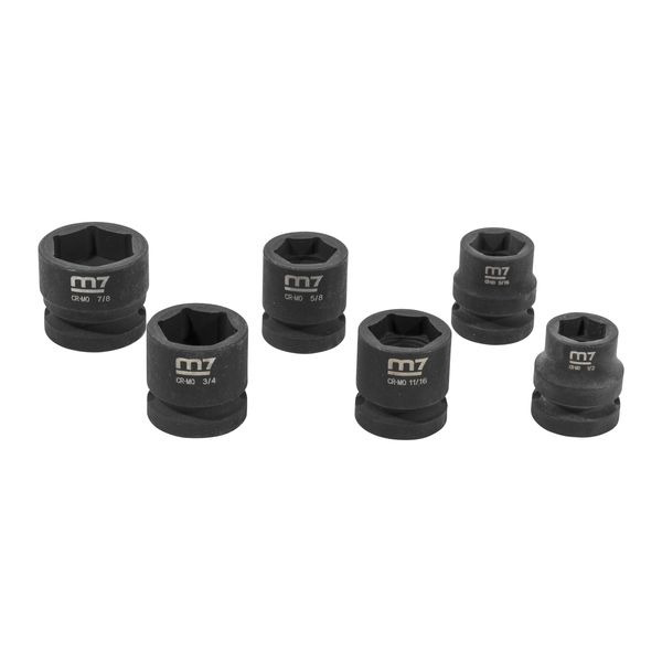 M7 Stubby Socket Set with 1/2" Square Drive 6-Piece SAE (MA-42006S)