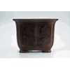 Chinese engraved rectangular  cascade pot  outside 10" x 8.2" x 7.9"H