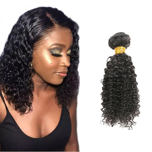 AI 1B Curly Bundle Human Hair Extensions 12 Inch