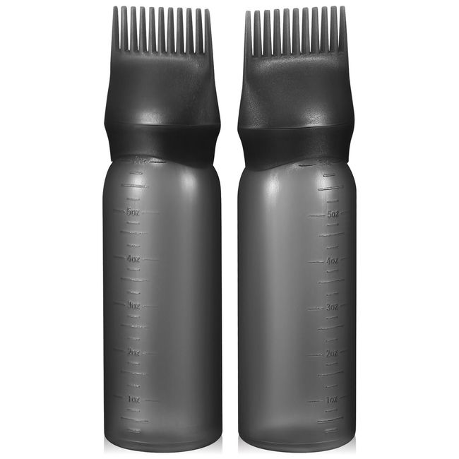 Beaupretty 2 Root Comb Applicator Bottle Squeeze Hair Oil Bottle Brush Hair Color Applicator Bottle Home Salon Barber Shop Hair Dye