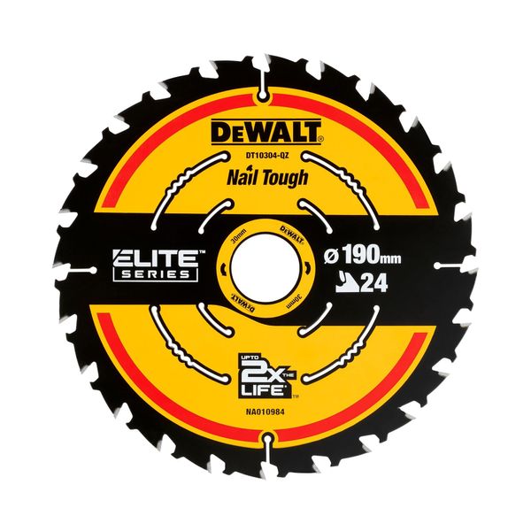 DeWalt DT10304-QZ 190 x 30mm 24-Tooth Corded Extreme Framing Circular Saw Blade