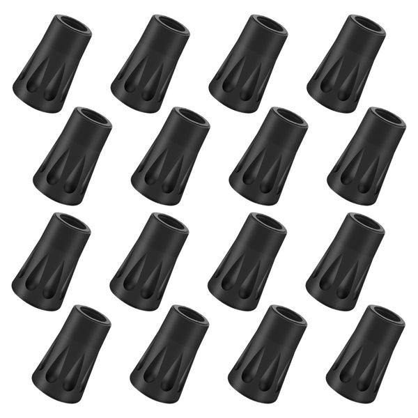 NATCUE 16 Pack/8 Pair Walking Pole Rubber Tips, Trekking Pole Tip Protectors, Replacement Rubber Alpenstock Head Cover for Hiking Stick Walking Trekking Poles