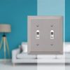 Amerelle Steps Double Toggle Cast Metal Wallplate in Satin Nickel