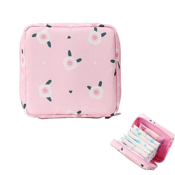 ZHEJIA Small Storage Bag, Sanitary Supplies, Storage, Girl Sanitary Napkin Bag, Accessory Case, Sanitary Pouch, Napkin Pouch, Storage, Sanitary Napkin Storage Bag, Large Capacity, Convenient, Cute, Sanitary Bag, Pink