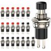 20 Pcs SPST Mini Momentary Push Button Switch 1A 250VAC NO Black Red Cap