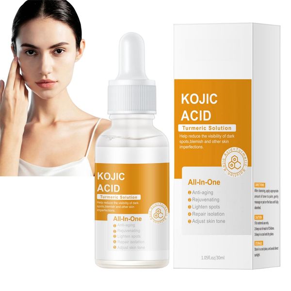 Kojic Acid Turmeric Oil,Dark Spot Remover for Face,Turmeric Face Oil Anti-Ageing,Anti Aging Serum for Face,Dark Spot Corrector,Turmeric Oil Facial Serum,Face Serum for Women,Anti Wrinkle Serum