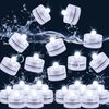 JINHEZO Submersible LED Light, Tea Lights, Pond Underwater Small LED Lights, Battery Operated 125 Hours, for Wedding Home Vase Festival Party Decoration White 24Pcs (Built-in 48 Batteries)