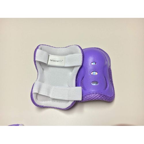 fantasycart's Kid's Roller Blading Wrist Elbow Knee Pads Blades Guard 6 PCS Set in Purple (Purple)