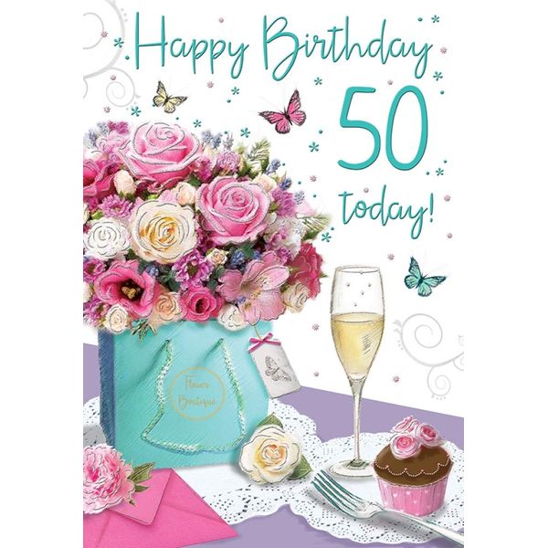 Milestone Age Birthday Card Age 50 F - 9 x 6 inches - Regal Publishing, C80081