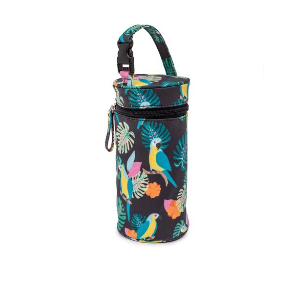 Pink Lining Bottle Holder - Parrot Black