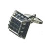 Cuff links Dark Blue~Navy Crystal Pyramid Blue Cufflinks Select Gift Pouch