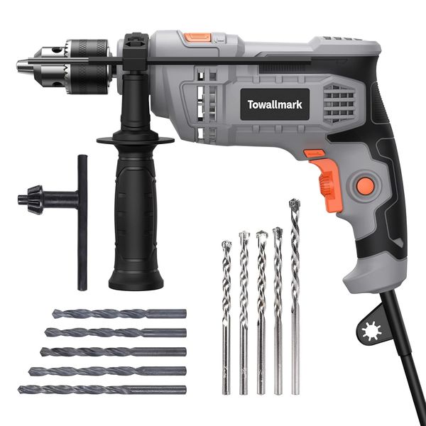 Home Improvement 7A Hammer Drill Corded Electric Hammer Drill with 10 Drill Bits