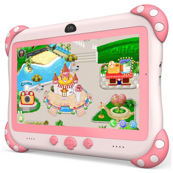 Kids Tablet 7 inch Tablet for Kids Wifi Kids Tablets 32G Android 10 Dual Camera Educational Games Parental Control, Toddler Tablet with Kids Software Pre-Installed Kid-Proof YouTube Netflix (Pink)