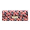 Diamond Pattererned Fabric Lipstick Case with Mirror for Purse-Red