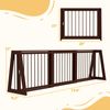 Freestanding Pet Gate with Retractable Length, 28"-75", Brown