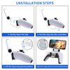 DLseego PS5 Controller Phone Mount, Foldable Mobile Phone Holder Bracket Clamp with Adjustable Clip for PS5 DualSense Wireless Controller - White