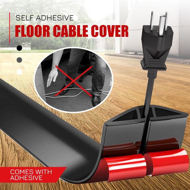 Floor Cable Cover PVC Cord Protector Self-Adhesive Power Cable Protector  Extension Electric Wire Duct Slot