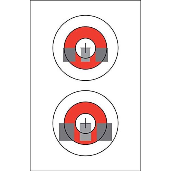 EZ2C Gun Sight Alignment Training and Diagnostic Paper Target, Firearm Sighting Correction Targets, for Pistols and Handguns, Outdoor Or Indoor Shooting Range, (25 Pack)